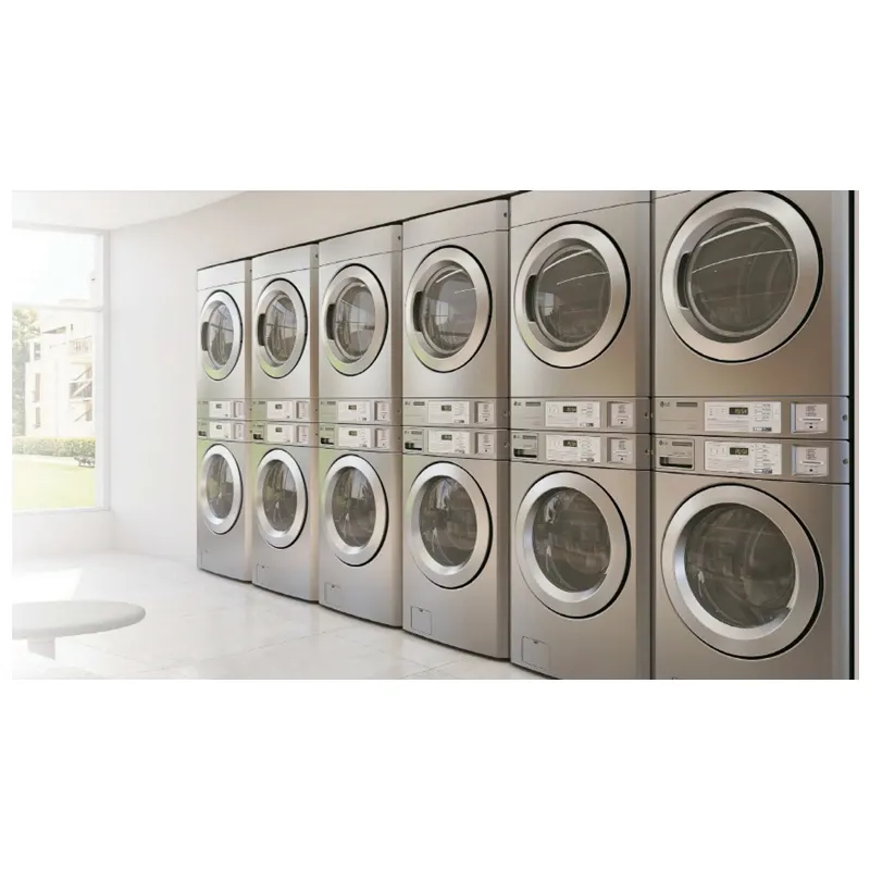 LG เครื่องซักผ้าเชิงพาณิชย์ แบบ Stack Commercial รุ่น CWG27MDQRS GIANT LG เครื่องอบผ้าเชิงพาณิชย์ รุ่น CDG27RUQES TITANC