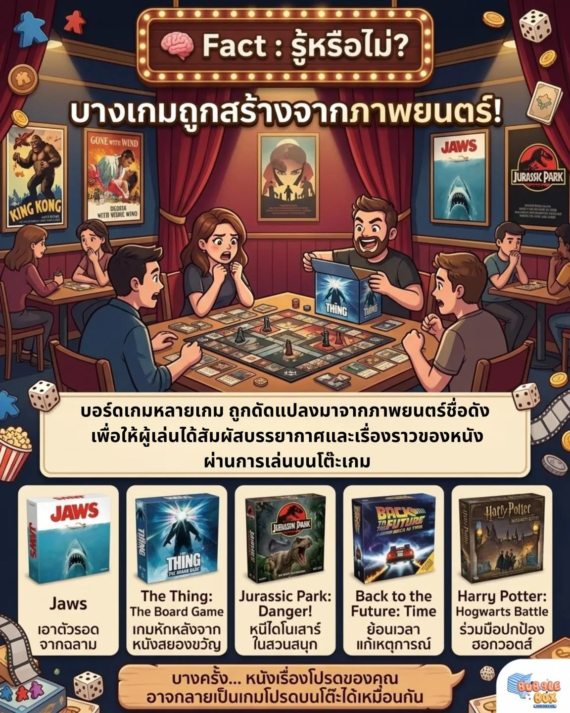 Bubble Box Board Game & Cafe คาเฟ่บอร์ดเกมใกล้มหาวิทยาลัยกรุงเทพ รังสิต