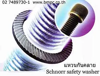 Schnorr, Disc spring, แหวนสปริงแผ่น, แหวนล๊อกคู่กันคลาย, Wave washer, แหวนกะทะ, Serrated Safety Washers, Disclock washer