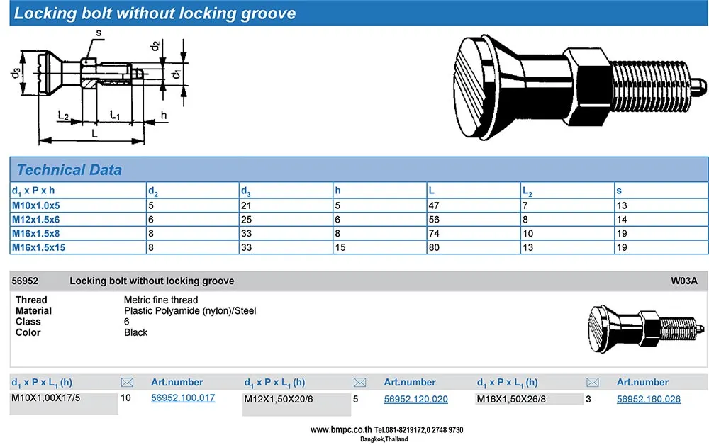 Locking bolt, Index plunger, Plunger with pin, สลักล๊อกตำแหน่ง, Plug indexing, Disc spring