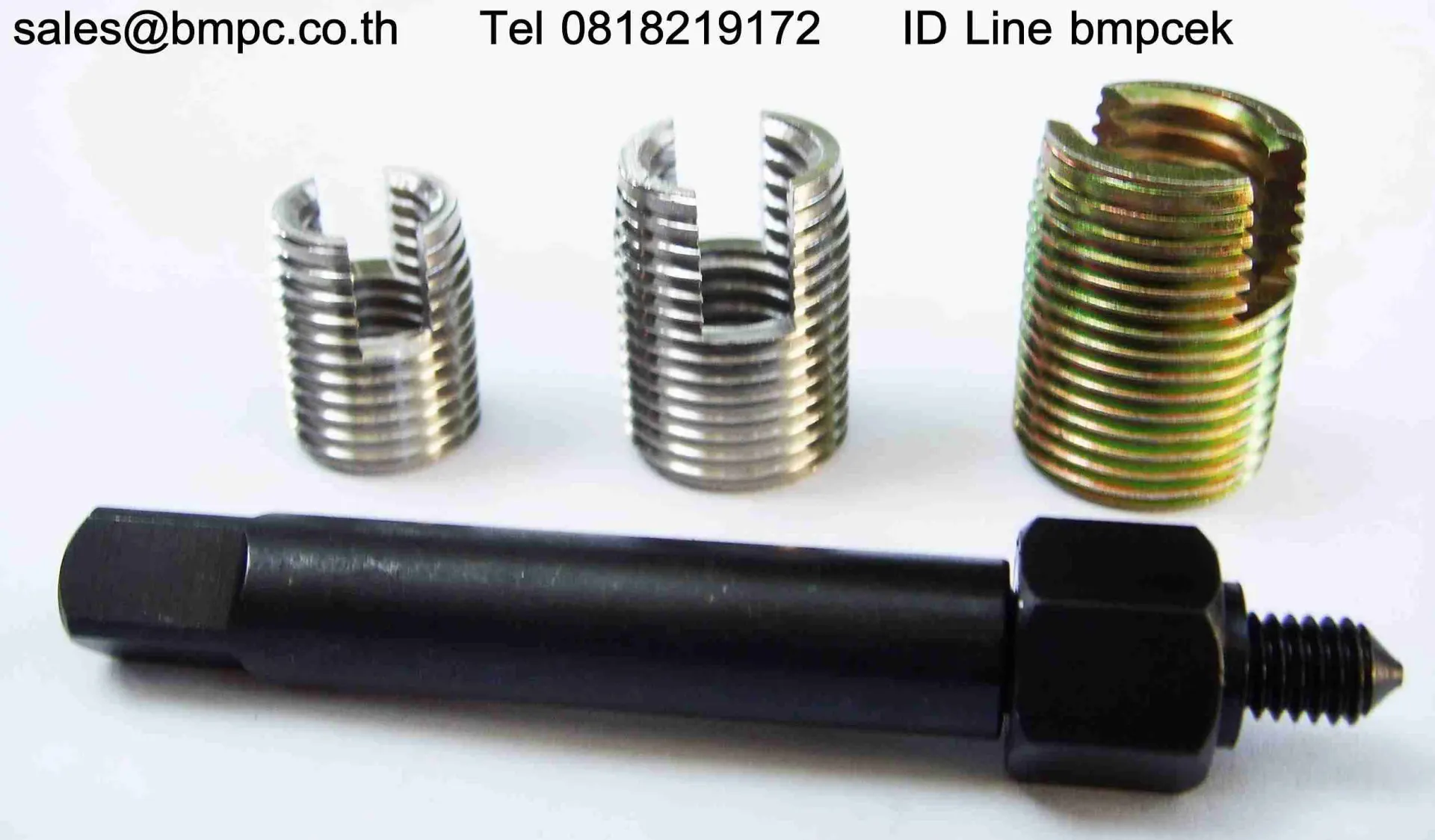 Screw insert, Hole Ensat, Self cutting  holes insert, Solid bush insert, พุกฝังเกลียว, บูชเกลียวเหล็ก, EZ bush