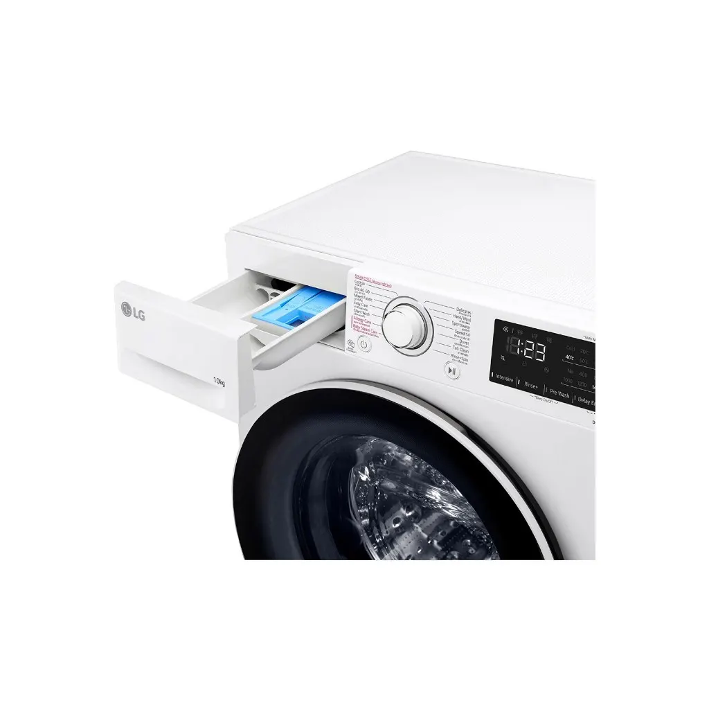 LG FV1410S5WG1 เครื่องซักผ้าฝาหน้า 10 กก AI DD ซักสะอาด ประหยัดไฟ ระบบ Inverter Direct Drive เครื่องซักผ้า LG FV1410S5WG