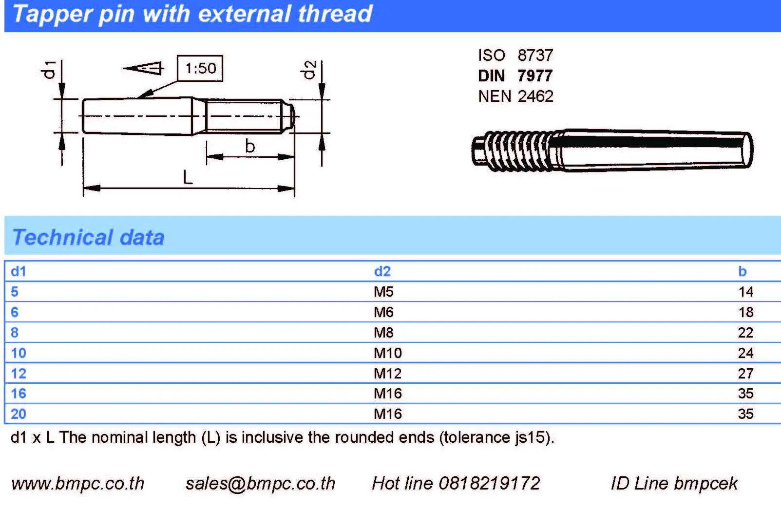 Parallel pin, pin with thread, สลักแบบมีเกลียวใน, Paralles with female thread, แหวนพับ,  แหวนพับล๊อกน๊อต, แหวนดีสสปริง