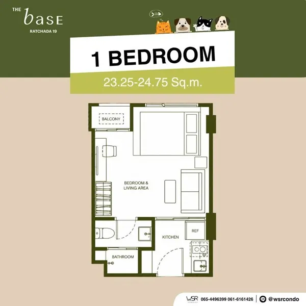 The Base Ratchada 19 คอนโด Pet-Friendly ทำเลรัชดาฯ ใกล้ MRT รัชดาภิเษก โทร 082-9946364