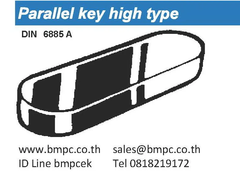 Parallel key, ลิ่ม, สลัก, DIN6885A, ลิ่มล๊อก, ปิ้นล๊อก, ลิ่มเพลา, รีเวทนัท, ปิ้นตะกุด, สลัก, โดเวลพิน, เทเปอร์พิน