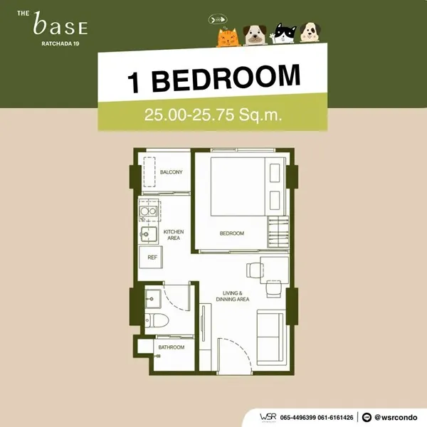 เดอะ เบส รัชดา 19 คอนโด Pet-Friendly ทำเลรัชดาฯ ใกล้MRT รัชดาภิเษก โทร 0829946364