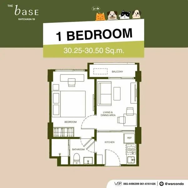 เดอะ เบส รัชดา 19 คอนโด Pet-Friendly ทำเลรัชดาฯ ใกล้MRT รัชดาภิเษก โทร 0829946364