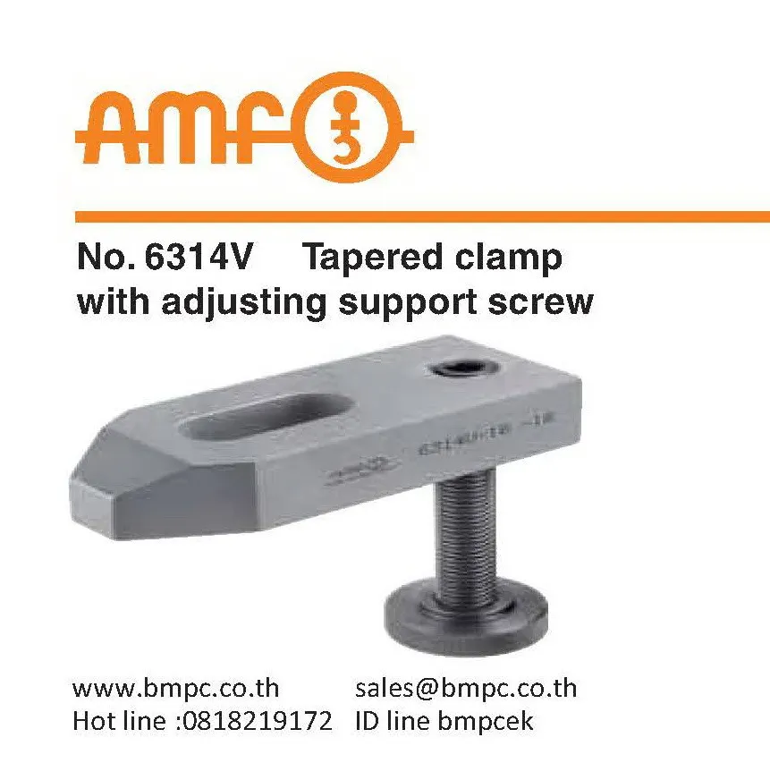 Plain clamp, Amf tapered clamp, แคล้มยึดแม่พิมพ์, Tapered clamp with adjusting support screw no. 6314V