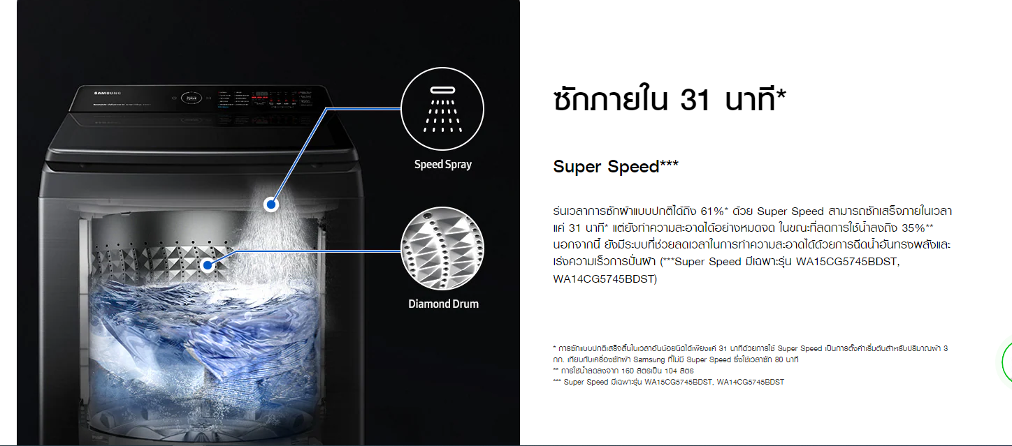 SAMSUNG เครื่องซักผ้าฝาบน WA15CG5441BY/ST 15กก. เครื่องซักผ้า SAMSUNG WA15CG5441BY 15กก. ซัมซุง เครื่องซักผ้า WA15 ราคาถูกที่สุด ลดราคาสินค้าทุกชิ้นภายในเว็บไซต์ unionaudiosale.com สั่งซื้อออนไลน์ ส่งฟรี เช็คพื้นที่ก่อนสั่งซื้อครับ WA15CG5441BYST