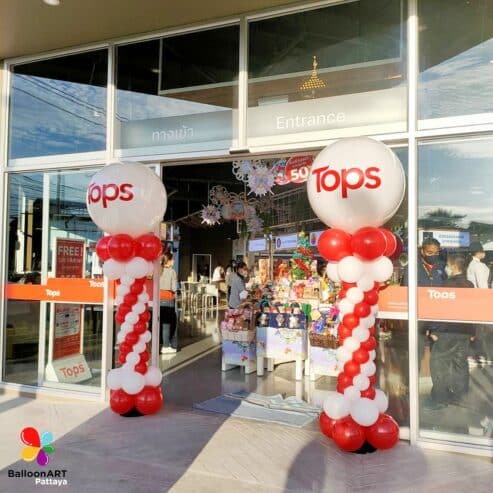 ร้านลูกโป่งพัทยาBalloonART Pattaya  รับจัดซุ้มลูกโป่ง เสาตัดริบบิ้น ป้ายผ้าแพรเปิดงาน โทร. 0661585244