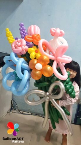 ร้านลูกโป่ง BalloonART Pattaya รับจัดช่อดอกไม้ลูกโป่ง ช่อดอกไม้สด