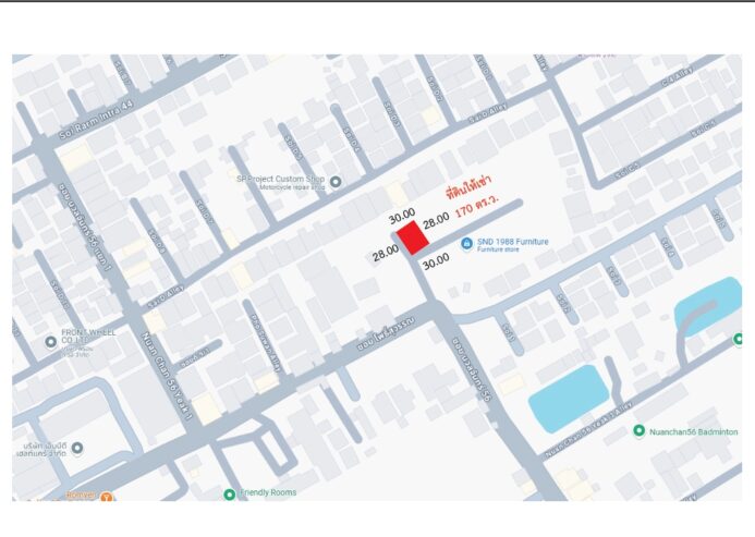 ที่ดินเปล่าถมแล้วให้เช่าในถนนนวลจันทร์ กรุงเทพมหานคร