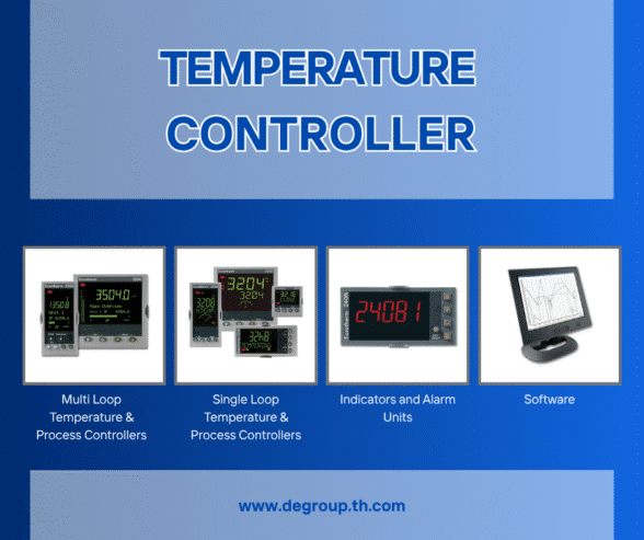 Temperature Controller High accuracy Eurotherm temperature controllers improve process efficiency, product quality and minimise waste. These feature-rich instruments offer versatility in application and have clear, user friendly operator interfaces.